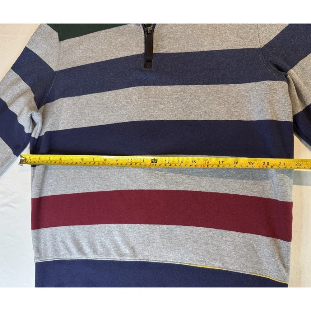 Cremieux Classics Men's Quarter Zip‎ Pullover | Striped Knit | Size M